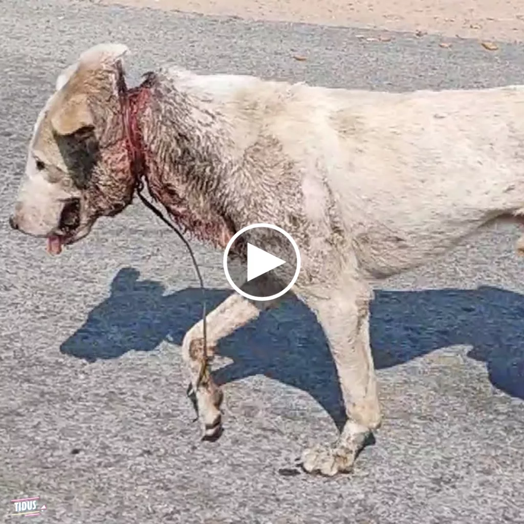 Witness the distressing sight of an injured dog, running in pain and confusion, underscoring the need for compassion and care.